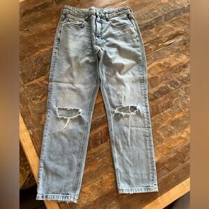 Anthropologie Pilcro and the Letterpress Jeans, High Rise Slim, Size 30, Holes